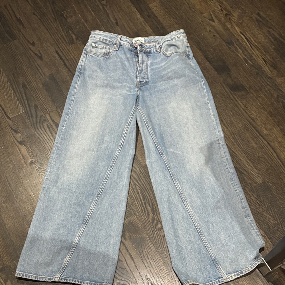 GANNI Jozey Light Blue Wide-Leg Jeans
